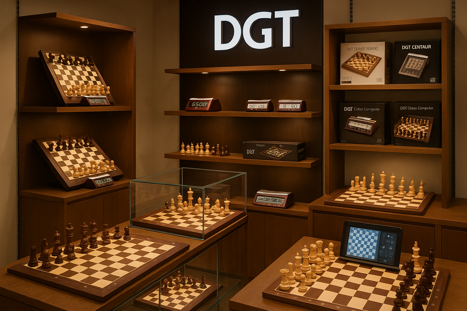 une photo de boutique de jeu d'échecs DGT